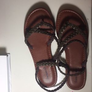 francesca's green braided sandals